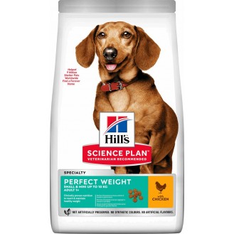 Hill's Science Plan Perfect Weight Small & Mini Adult Dry Dog Food with Chicken 1.5kg