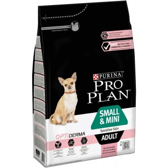 Purina Pro Plan OptiDerma Small & Mini Adult 3kg Dry Food for Small Breed Adult Dogs with Salmon / Rice