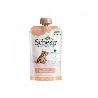 Schesir KItten Care 3-12 Cream Liquid Food for Juvenile Cats in a Pouch with Chicken 150gr