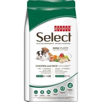 Picart Select Puppy Mini 3kg Dry Food for Puppies of Small Breeds Gluten Free with Chicken / Rice