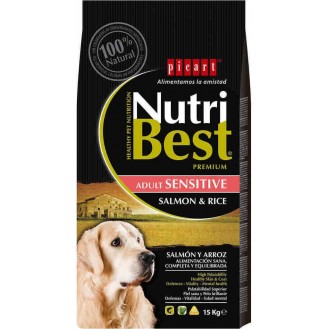 Picart NutriBest Premium Adult Sensitive 15kg Dry Food with Rice and Salmon