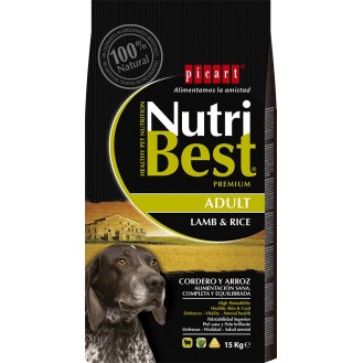 Picart NutriBest Premium Adult 3kg Dry Food for Adult Dogs with Lamb and Rice