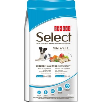Picart Select Mini Adult 8kg Dry Food for Adult Dogs of Small Breeds Gluten Free with Chicken / Rice