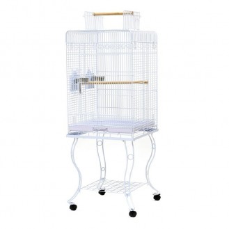 Parrot Cage with Stand White 