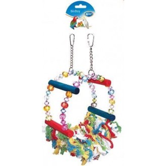 Parrot Toy Cage Swing with Beads Hammock