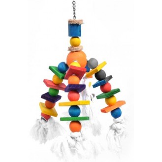 Bird Toy Colourful Luster/Rope/Blocks