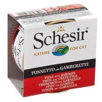 Schesir Adult Cat tuna with shrimps in jelly 85gr